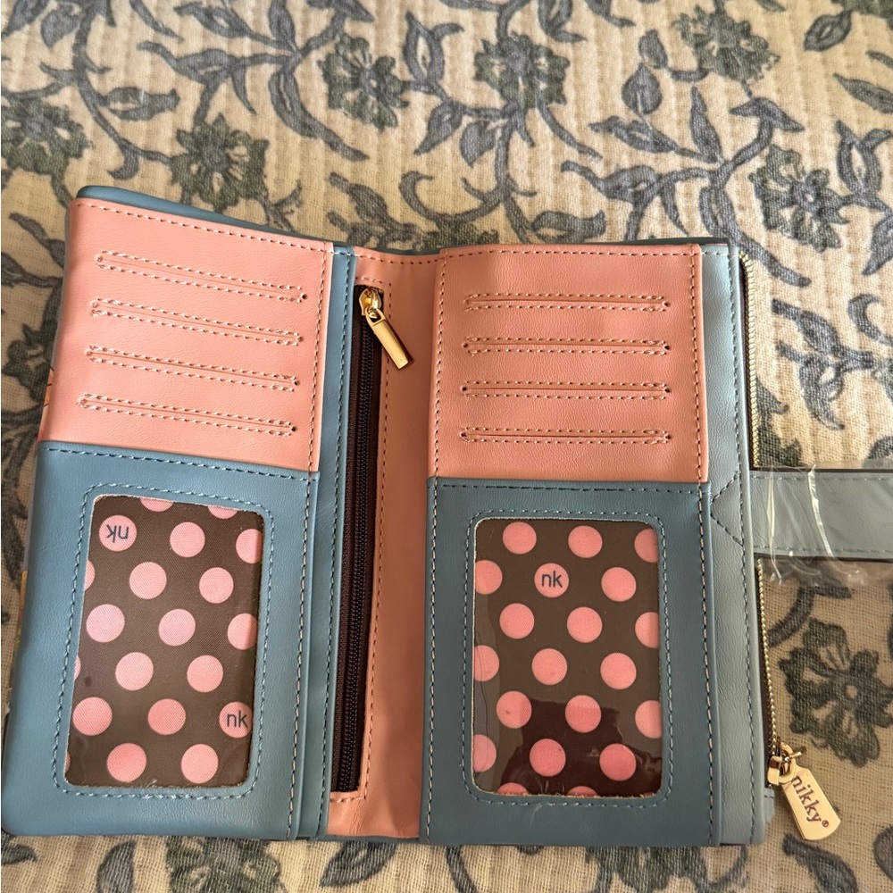 Nicole Lee Blue and Brown Wallet - Picture 5 of 5
